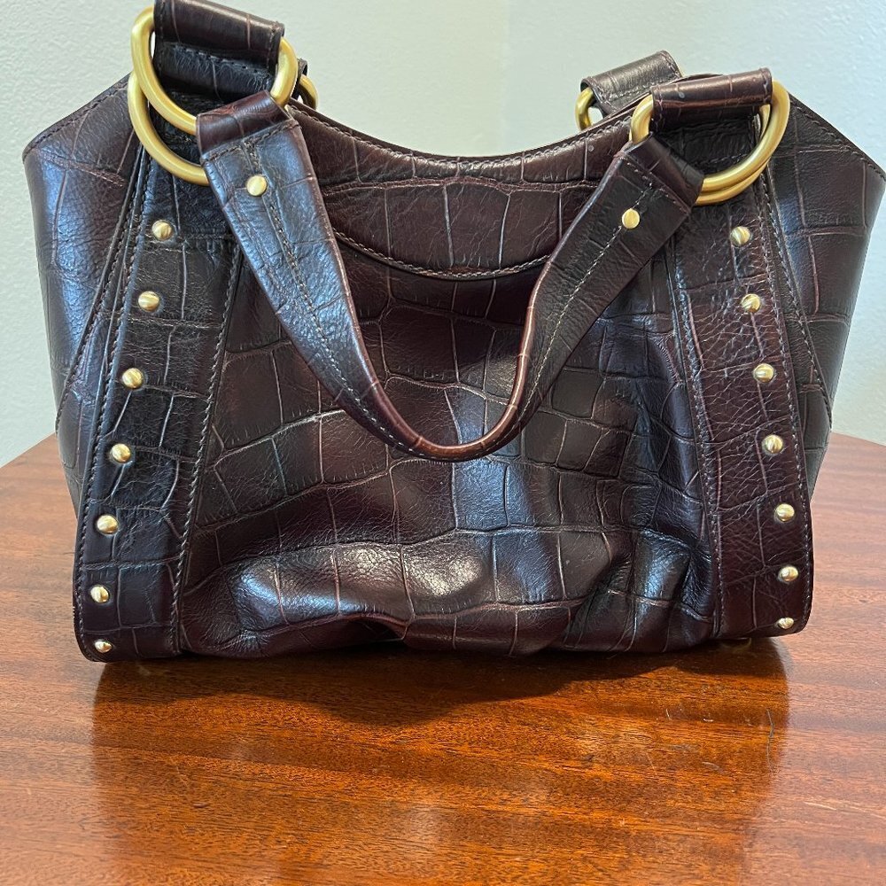 Maxx New York Croc Print Leather Satchel - NWOT